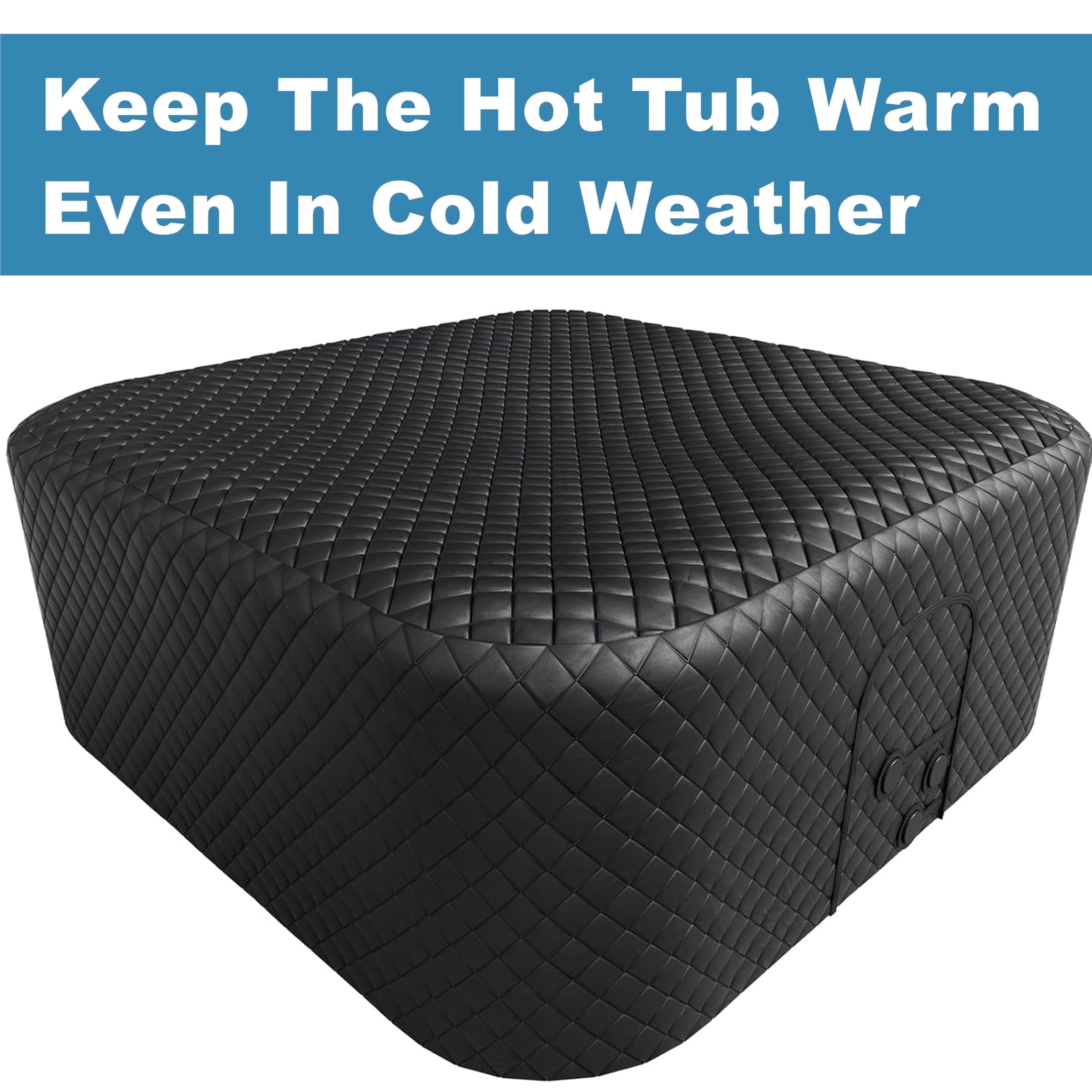 Inflatable Hot Tub 73"x73"x25" Large Square Thickened Insulation Cover(NOT Include Tub), Energy Efficient Hot Tub Insulated Thermal Cover Full Coverage for Keeping Warm Extra Insulation Dustproof