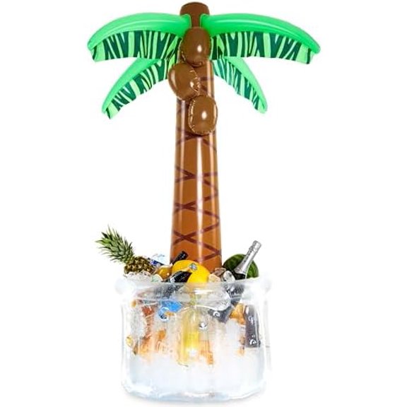 Inflatable Ice Bucket Cooler with Palm Tree 60L for Beer Wine Tiki Bar Pool Party Luau Party Decorations$$Home Decor, Kitchen, & Other