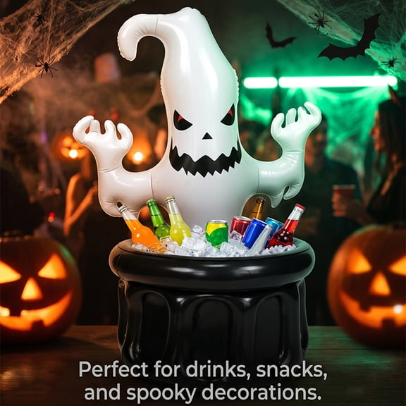 Inflatable Ice Bucket for Halloween, PVC Lightweight Inflatable Cooler for Outdoor/Indoor Decor for Summer BBQ Pool Party Backyard Fall Holiday Celebrations