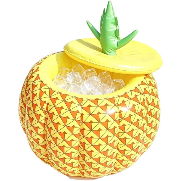 Inflatable Ice Bucket - Inflatable Pineapple Beverage Tub, Large Capacity Cooler With Lid For Chilled Drinks And Snacks | Outdoor Ice Bucket
