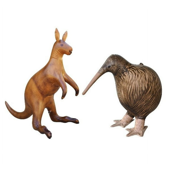 Inflatable Kangaroo Kiwi Bird Animal Toy Party Gift Kids (ROO+KIWI)