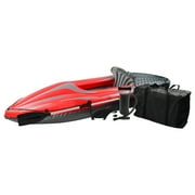 Inflatable Kayak 1 Person Adult Canoe with Adjustable Seat, Aluminum Oars & Hand Pump, Red