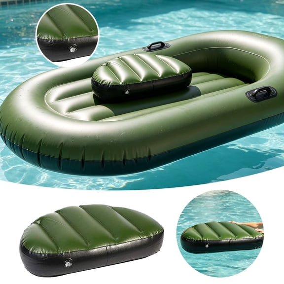 Inflatable Kayak Seat Pad Thick Floating Boat Cushion Quick Inflate Water Floating Seat For Pool Outdoor Aquatic Recreation(Green-46Cm)
