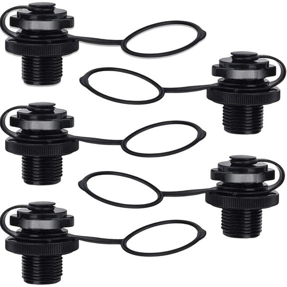 Inflatable Kayaks Boat Plug 5PCS,20MM Threaded Diameter Inflatable Boats Kayak Replacement Parts for Boat Inflatable Boat Accessories for River Run Kayak Plugs for Sit on Top (Black)