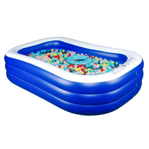 Inflatable Kiddie Pool, 102" x 67" x 21" Family Swim Center Rectangular Swimming Pools for Kids, Adults, Babies, Toddlers, Outdoor, Backyard, Garden, Summer Pool Party
