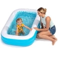 thumbnail image 1 of Grip A Pool Inflatable Kiddie Pool 65"x39"x10" Age 2+, Toddler Ball Pit, Adult Backyard Tanning Pool - Summer Blue, 1 of 8
