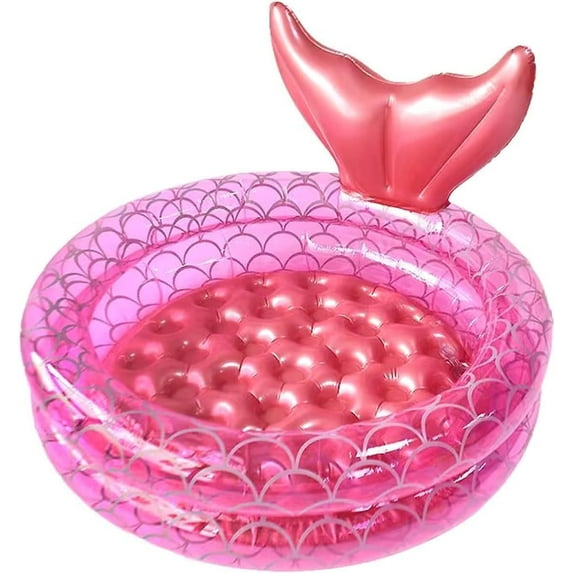 Inflatable Kiddie Pools Mermaid, Backyard Round Swimming Pool for Kids, Cute Raft Paddling Pool Indoor&Outdoor Toddler Fun Water Swim Beach Floaties Toys Fishing Pond Ball Pit Pool (59 inch)