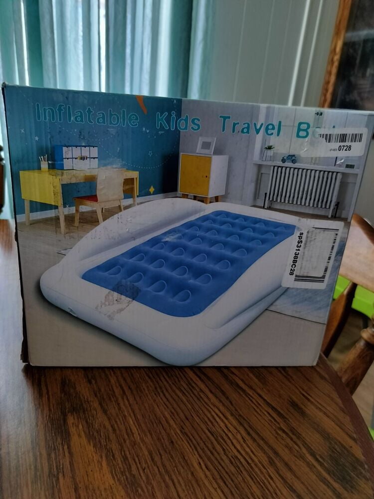Inflatable Kids Travel Bed Toddler Air Mattress - Portable Blow up