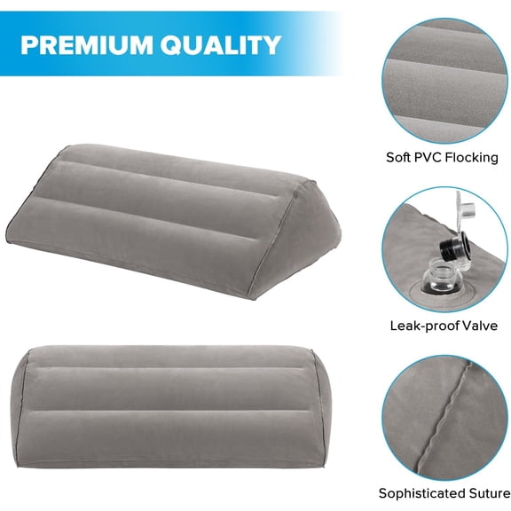 Inflatable Knee Wedge Pillow for Back Sleeping - Ultimate Under Knee Pillow for Sleeping on Back, Comfortable Inflatable Leg Wedge Pillow, Blow up Triangle Pillow for Legs Bolster