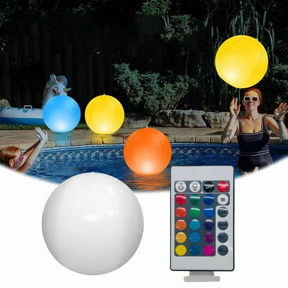 Inflatable LED Garden Lights Solar Powered Color Changing Globe Lights for Outdoor Decor,Waterproof Floating Pool Patio Sphere Lights with Remote, Glowing Orb for Yard, Pathway,Party (16 Colors)