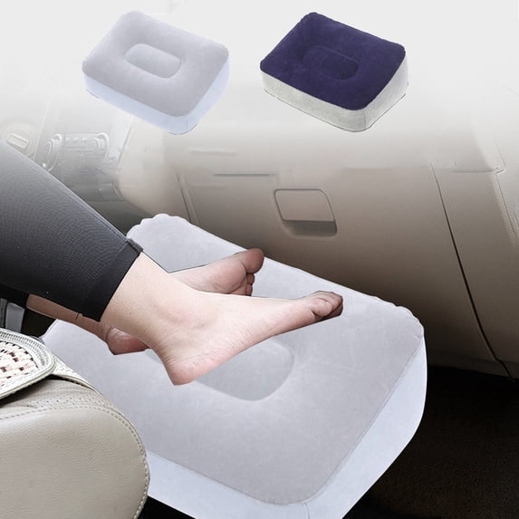 Inflatable Leg Elevation Pillow Wedge Cushion with Flocked Cover, PVC Foot Rest for Sleep, Sofa or Travel, Helps Relieve Fatigue and Improve Circulation (37x30x18cm)