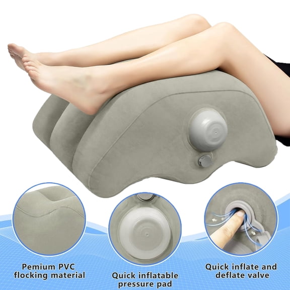 Inflatable Leg Elevation Pillow, Wedge Leg Elevating Pillows for Injury Recovery, Blood Circulation, Swelling, Legs Support Cushion Knee Hip Ankles Pain