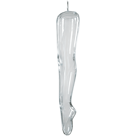 Inflatable Leg Mannequin, High Transparent PVC Clear Mannequin Leg with Realistic Form & Hanging Hook, 33.86 in Long, Single Limb Stockings Display for Retail Stores, Home Organization