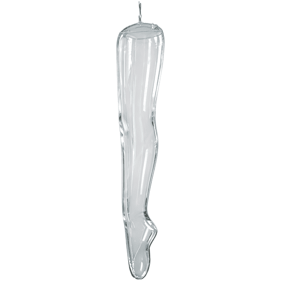 Inflatable Leg Mannequin, High Transparent PVC Clear Mannequin Leg with Realistic Form & Hanging Hook, 33.86 in Long, Single Limb Stockings Display for Retail Stores, Home Organization