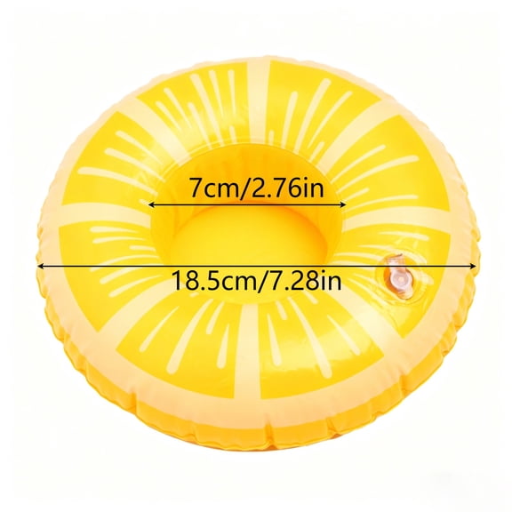 Inflatable Lemon Drink Holder for Pool Summer Parties Floating Beverage Floats YYUZH