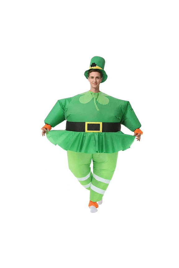 Inflatable Leprechaun Costume - St. Patrick’s Day Outfit For Parades & Festive Parties,Height 4'11"-6'3",women