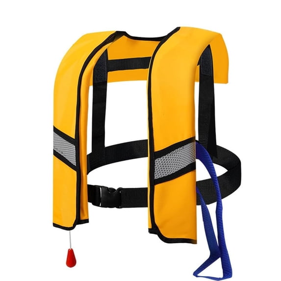 Inflatable Life Jacket, Adult Life Jacket, Quick Release Buckle, Adjustable Straps, Yellow Buoyancy Gear, Open Water Outings, No Gas Cylinder Included, 1 Pc