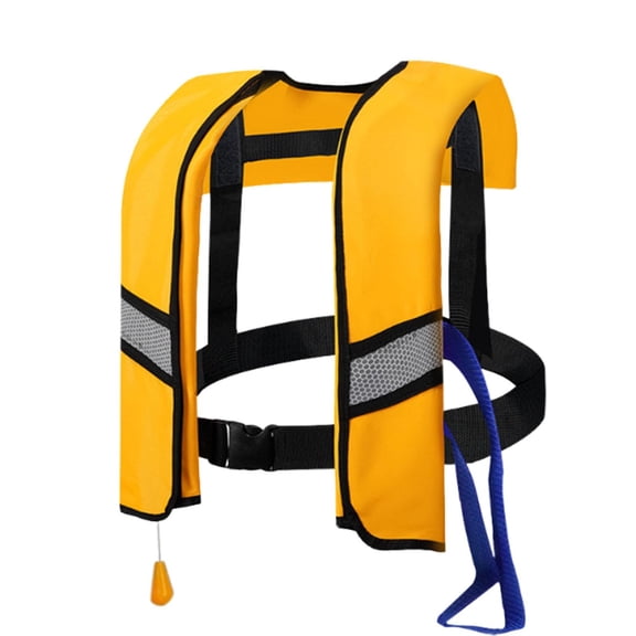 Inflatable Life Jacket, Manual Air Expandable Fishing Vest with Reflective Strips & Adjustable Straps, Compact Outdoor Safety Gear for Boating Kayaking