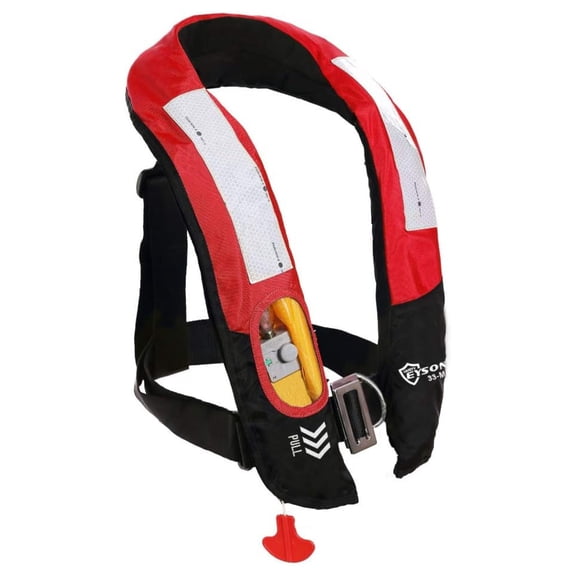 Inflatable Life Life Vest Highly Visible Manual for Adults (Red)