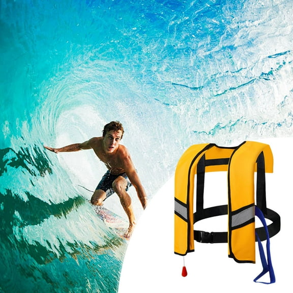 Inflatable Lifejacket for Adults,Snorkel Vest,Manual Inflation Swim Vest,Adjustable Buckle Lifejacket Fastening Tape Reflective Buoyancy Aid for All Water Sports Kayaking Sailing Fishing