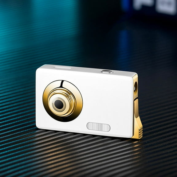 Inflatable Lighter, Yannianjz Inflatable Lighter, Red Flame Torch Lighter with Camera Design, Transparent Gas Chamber, Electronic Ignition for Camping Outdoor Use, Creative Gift