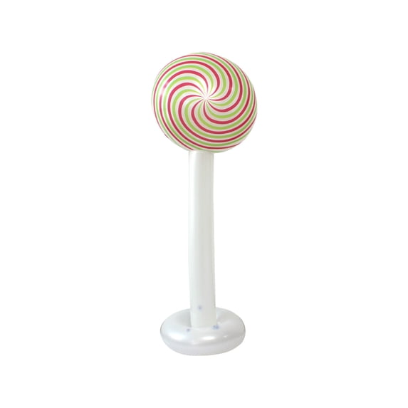 Inflatable Lollipop 47.24 Inch Giant Christmas Candy Decoration with Swirl Pattern, Durable Pvc Yard Ornament for Holiday Party, Lawn, Indoor Outdoor Decor