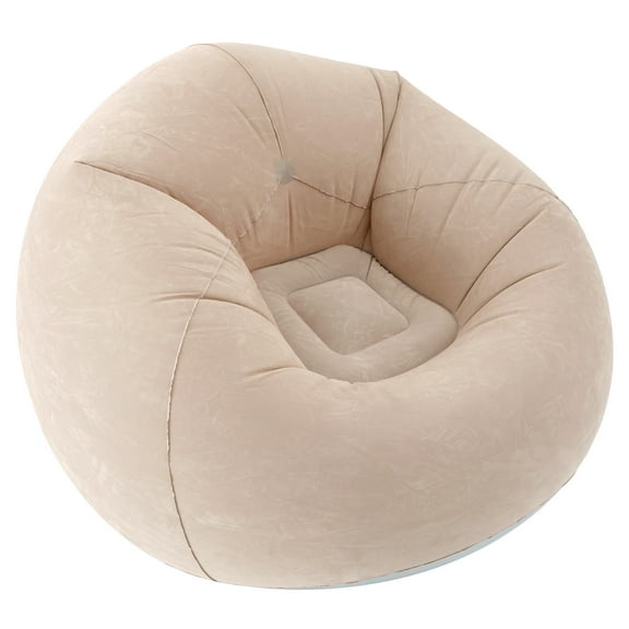 Inflatable Lounge Chair PVC Flocking Inflatable Bean Bag Chair Foldable Inflatable Lazy Sofa 80kg Load Capacity Blow Up Sofa for Living Room Bedroom Reading Room