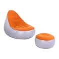 thumbnail image 1 of Inflatable Lounge With Footstool Blow Up Couch Inflatable Lounge With Foot Stool PVC Flocking Water Proof Folding Blow Up Couch Inflatable Sofa Chair For Home Camping Orange, 1 of 6