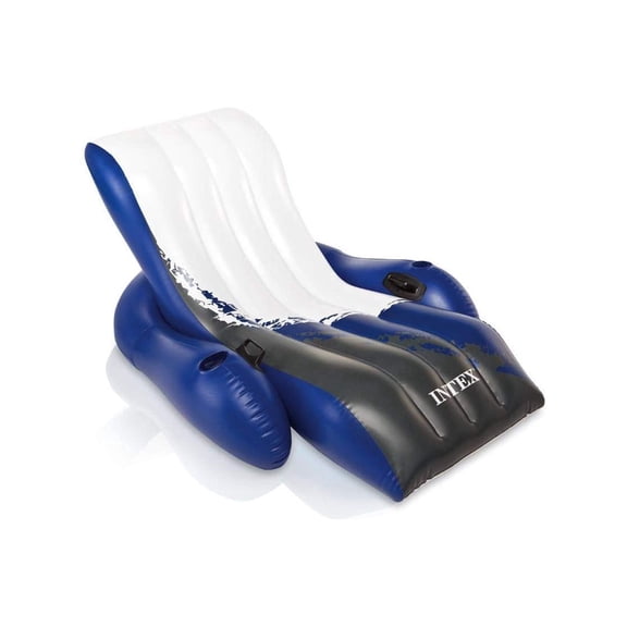 Inflatable Lounge Pool Recliner Lounger Chair with Cup Holders