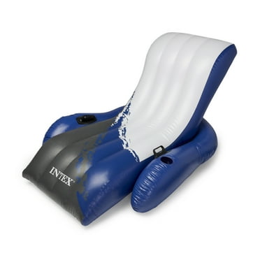 Inflatable Lounge Pool Recliner Lounger Chair with Cup Holders