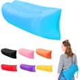 thumbnail image 1 of Inflatable Lounger, Air Sofa Hammock, Portable Waterproof Anti Air Leaking Design Camping Chair for Outdoor Traveling Beach Picnics and Music Festivals Camping(Blue), 1 of 7