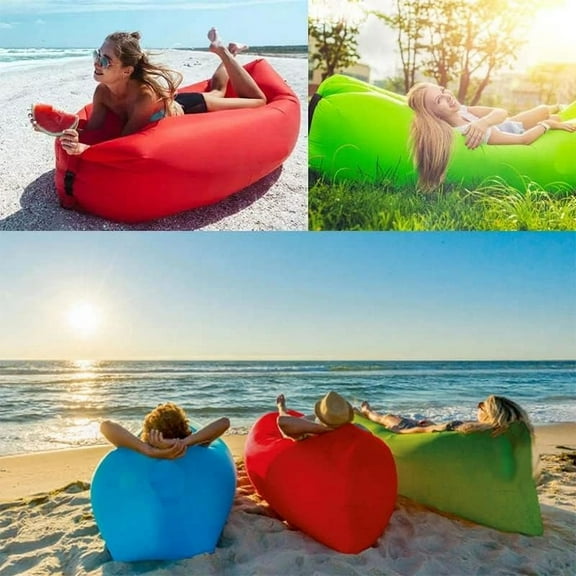 Inflatable Lounger, Air Sofa Hammock, Waterproof Anti Air Leaking Design Camping Chair for Traveling Beach Picnics & Music Festivals Camping(Orange)