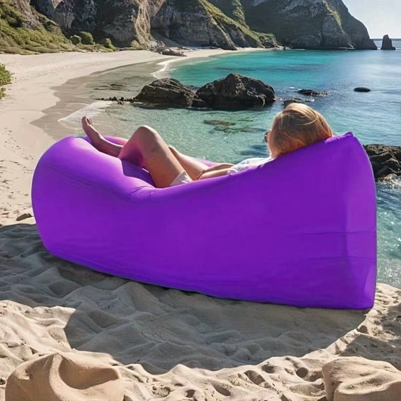 Inflatable Lounger Air Sofa, Portable Wind Inflatable Lounge Chair for Beach, Camping, Backyard, Festivals & Travel, Lightweight Foldable, 1 Pack