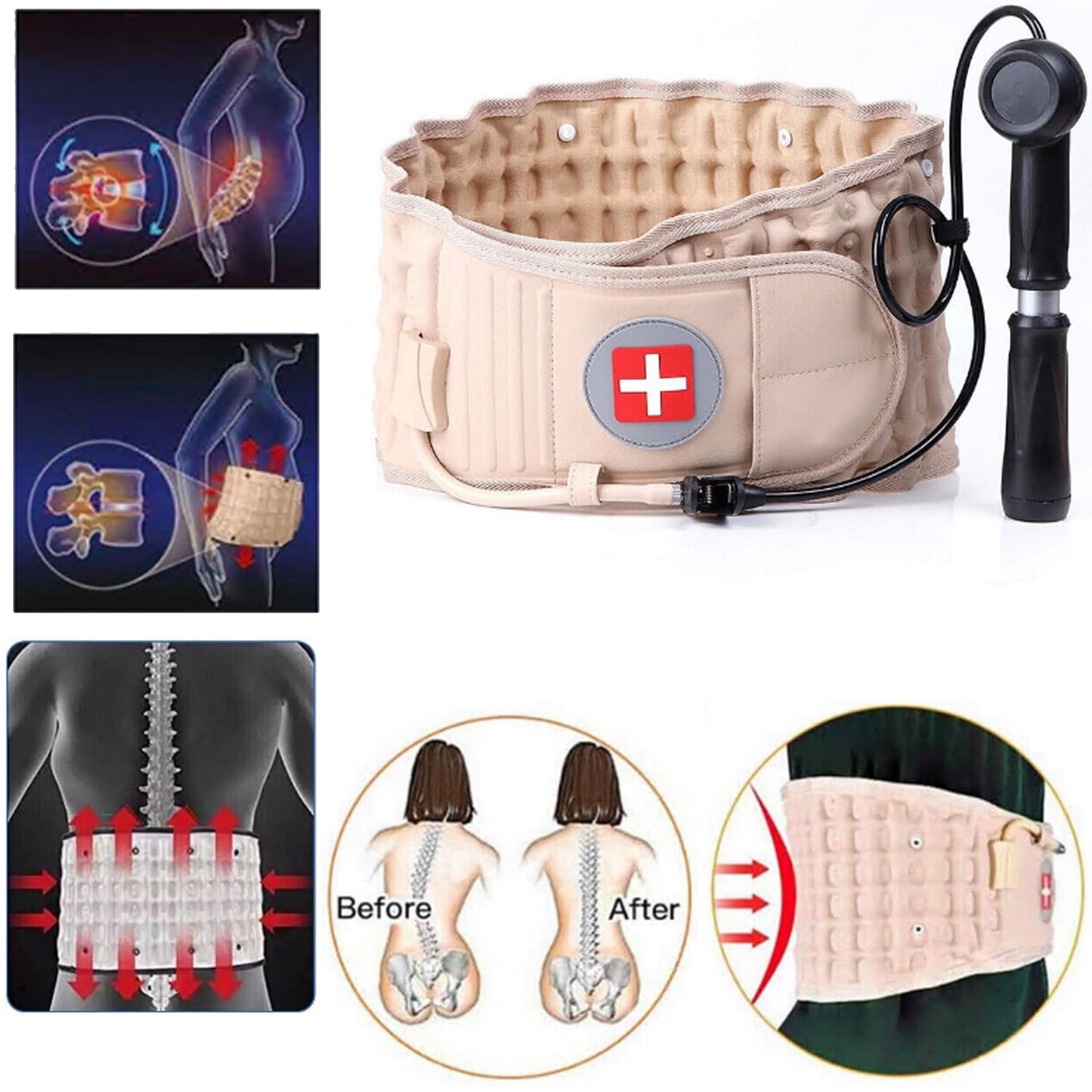 Inflatable Lower Back Brace, iMounTEK Decompression Back Belt Waist Brace Spinal, Gift for Women Men, One Size Fits 29-49 Waist