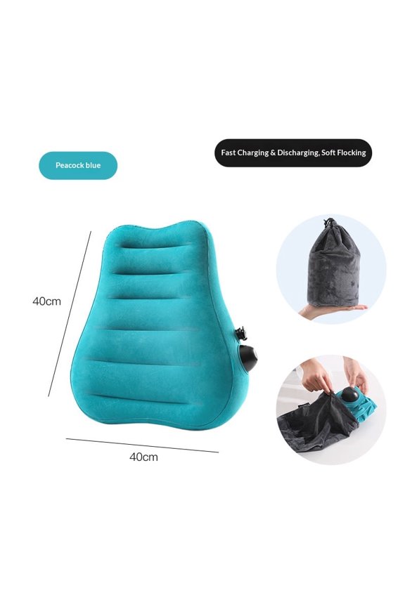 Inflatable Lumbar Support Pillow for Travel Seat and Office Chair, Back Support Pillow for Airplane Travel and Car, Lumbar Pillow for Lower Back Pain Relief and Improve Posture, Easy to Carry