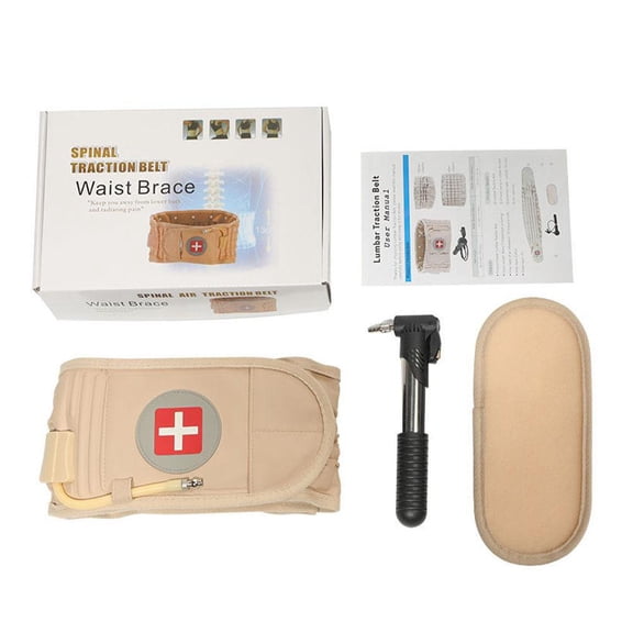 Inflatable Lumbar Traction Belt for Back Pain Relief, Decompression Brace with Air Pump, Posture Corrector for Spinal Support