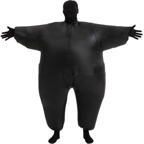 Inflatable Masquerade Costume Full Body Suit Air Blow Up Costumes Jumpsuit Suit,Height 4'11"-6'3",Black