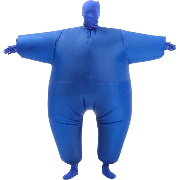 Inflatable Masquerade Costume Full Body Suit Air Blow Up Costumes Jumpsuit Suit,Height 4'11"-6'3",Blue