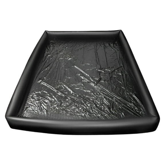 Inflatable Massage Bed Sheet, 74.4 x 63.4 in, Black Waterproof PVC 13.5 cm Baffle, 0.2 mm Thick Oil Protective Massage Cover, Easy Clean, Light