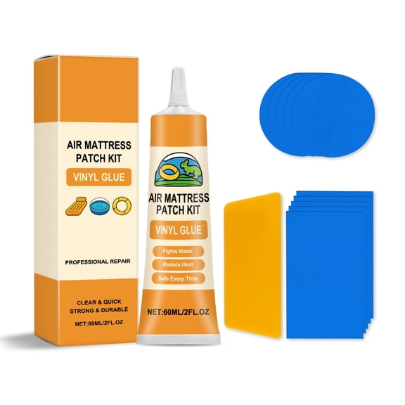Inflatable Mattress Repair Kit With Sealing Adhesive, Portable Tool For Home And Camping, Patch And Glue For Airbed, Pool Float And Inflatable Toys