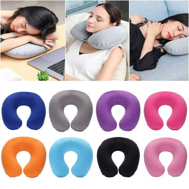 Inflatable Memory Foam Travel Pillow, U Shaped Neck Pillow, Ultra