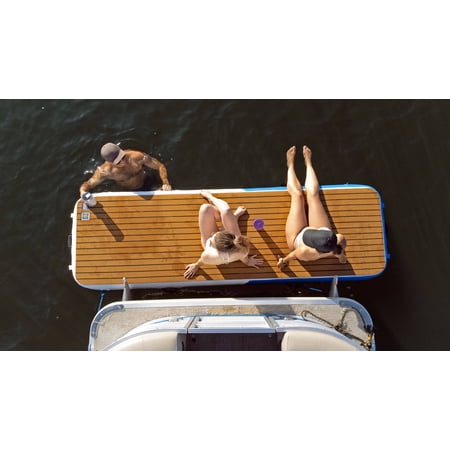 Inflatable Mini Mate Yacht Dock 10 x 3– Inflatable Dock for Boats and Lakefront–Lake Floats Easy Setup and Storage