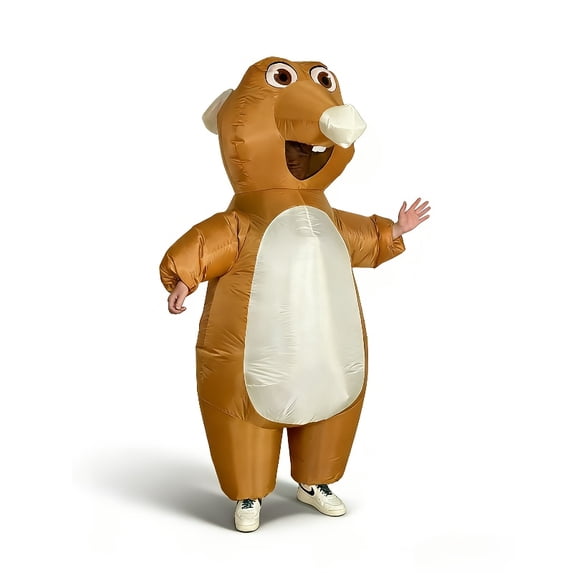 Inflatable Mouse & Hamster Costume Set - Cute Animal Outfits For Easter, Parties & Cosplay,Height 4'11"-6'3",Brown