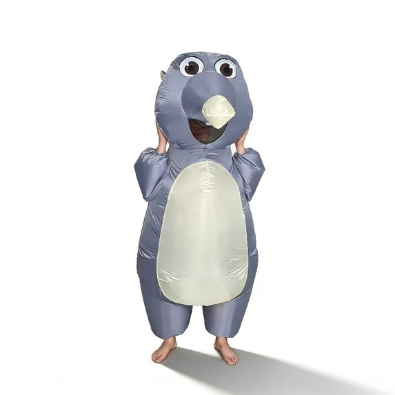 Inflatable Mouse & Hamster Costume Set - Cute Animal Outfits For Easter, Parties & Cosplay,Height 4'11"-6'3",Grey