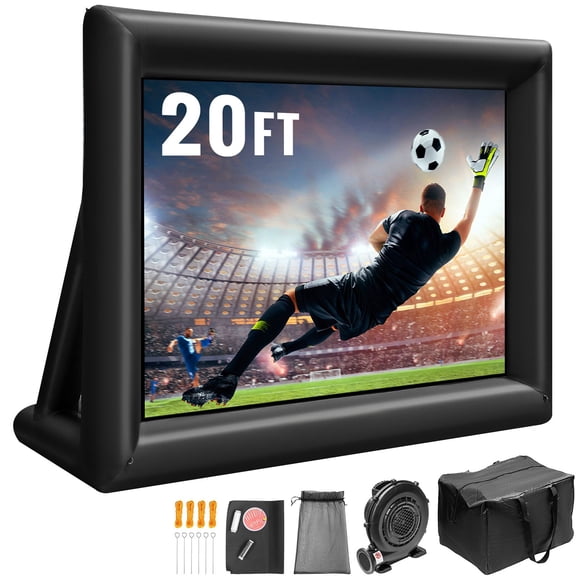 Inflatable Movie Screen 20FT Inflatable Projector Screen for outside with 350W Air Blower Inflatable Screen Oxford Fabric Material Blow Up Screen for Outdoor Movie Supports Front/Rear Projection