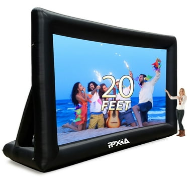 Inflatable Movie Screen Outdoor Projector Screen 20ft with Air Blower, Blow Up Screens Front and Rear Projection for Movie Nights Backyards Pool Party Home Theater