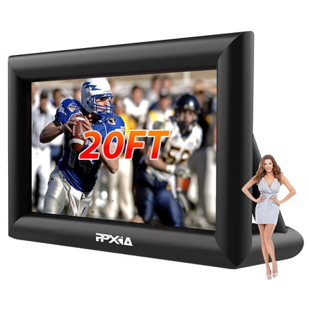 PPXIA Inflatable Movie Screen 20ft with Air Blower, Front/Rear Projection for Backyard Movie Nights, Home Theater