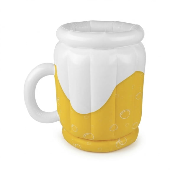 Inflatable Mug Cooler with Ice Bucket Design Large Capacity Drink Holder for Party Use, Yellow