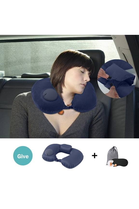 Inflatable Neck Pillow for Travel,Inflatable Neck Travel Pillow Airplane,Inflatable Neck Pillow for Traveling On Plane,Inflatable U Pillow,Milk Silk Inflatable Pillow,Portable Travel Pillow Tpu Press