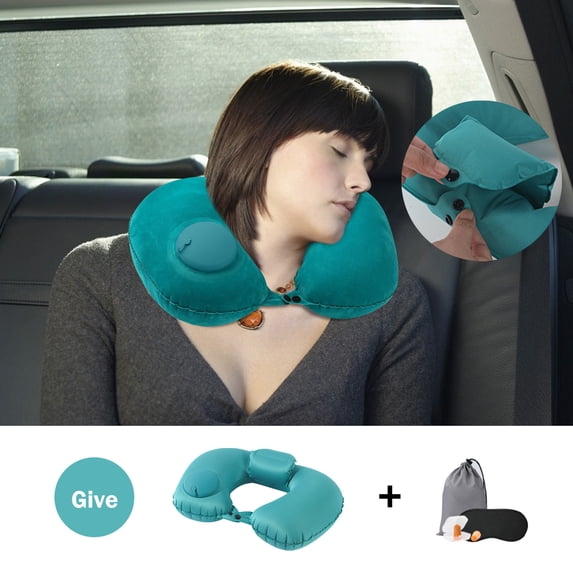 Inflatable Neck Pillow for Travel,Inflatable Neck Travel Pillow Airplane,Inflatable Neck Pillow for Traveling On Plane,Inflatable U Pillow,Milk Silk Inflatable Pillow,Portable Travel Pillow Tpu Press